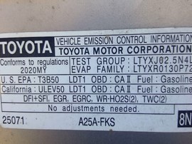 2020 TOYOTA RAV4, SILVER, 2.5, AT, FWD,   Z25127